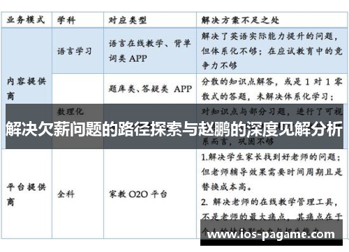 解决欠薪问题的路径探索与赵鹏的深度见解分析 解决欠薪问题的路径探索与赵鹏的深度见解分析