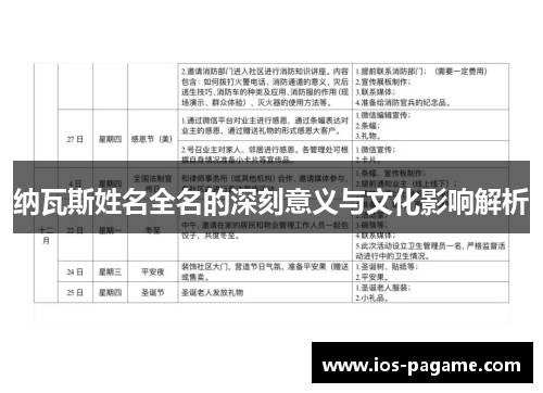 纳瓦斯姓名全名的深刻意义与文化影响解析 纳瓦斯姓名全名的深刻意义与文化影响解析